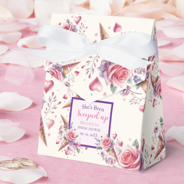 Scooped Up Watercolor Ice Cream Bridal Shower Favour Box (Wedding)