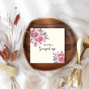 Scooped Up Watercolor Ice Cream Bridal Shower Napkin