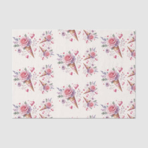 Scooped Up Watercolor Ice Cream Bridal Shower Tissue Paper