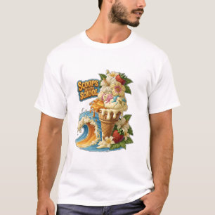 Scoops Before School Tropical Ice Cream Wave T-Shirt