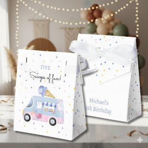 Scoops of fun ice cream truck kids birthday favour box