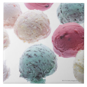 Scoops of ice creams ceramic tile