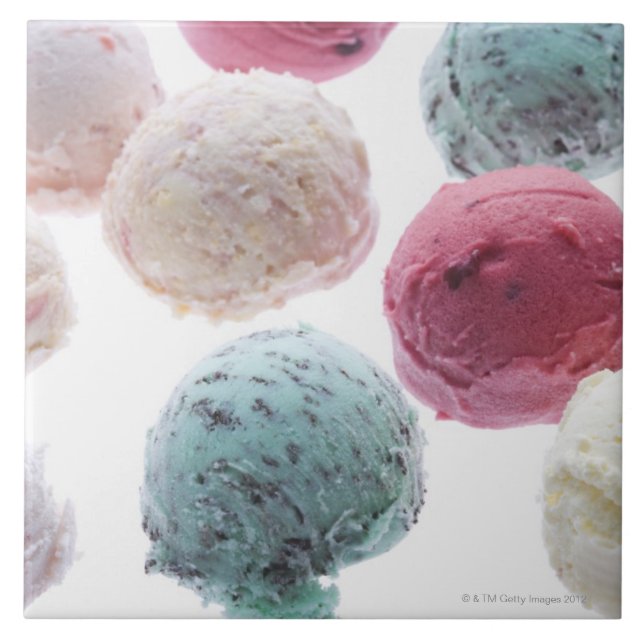 Scoops of ice creams ceramic tile (Front)