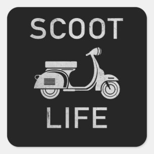 Scoot Life Scooter Moped Square Sticker