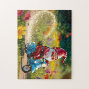 Scoot Scooting Gnome Jigsaw Puzzle