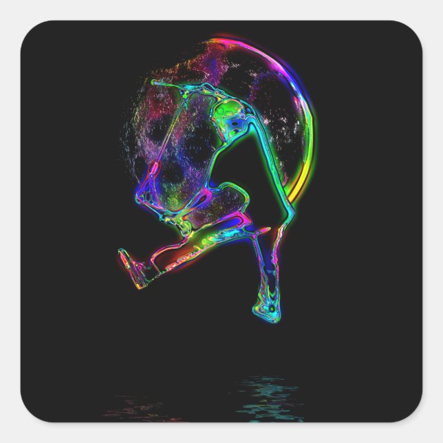 Scoot the Moon - Scooter Champ Square Sticker (Front)
