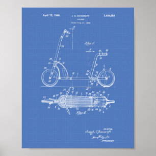 Scooter 1948 Patent Art Blueprint Poster