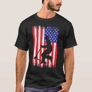 Scooter American Flag Squad Cool Stunt Kick Trick  T-Shirt