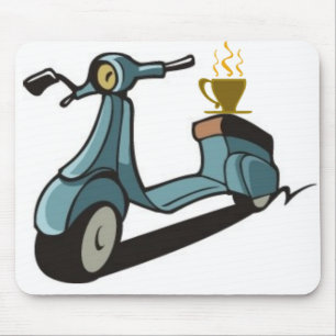 SCOOTER AND COFFEE MOUSPAD MOUSE PAD