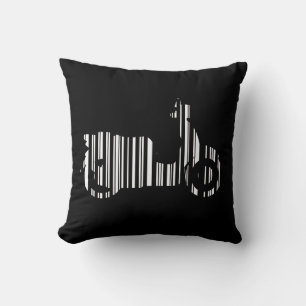 SCOOTER BAR CODE Motorcycle Barcode Pattern Design Cushion
