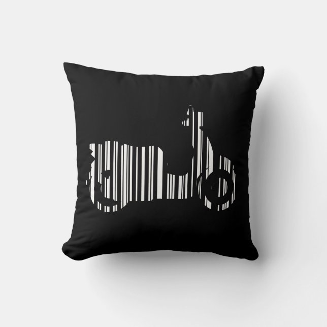 SCOOTER BAR CODE Motorcycle Barcode Pattern Design Cushion (Front)