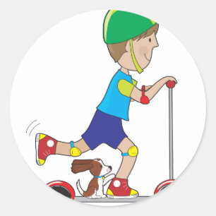 Scooter Boy Classic Round Sticker