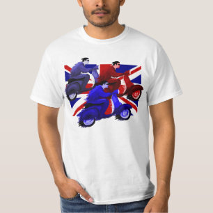 Scooter boy racers on union jack Men's T-shirts