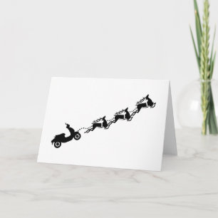 Scooter club mechanic merry christmas reindeer  card