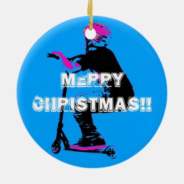 Scooter Cruiser - Scooter Boy Ceramic Ornament (Back)