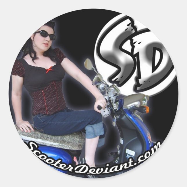Scooter Deviant Classic Round Sticker (Front)