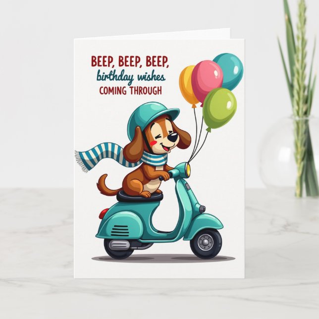 Scooter Dog Birthday Card (Front)