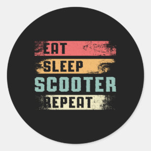 Scooter Driver E-Scooter Escooter Stunt Vintage Classic Round Sticker