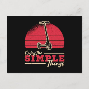 Scooter Driver Enjoy The Simple Things Stunt Retro Postcard