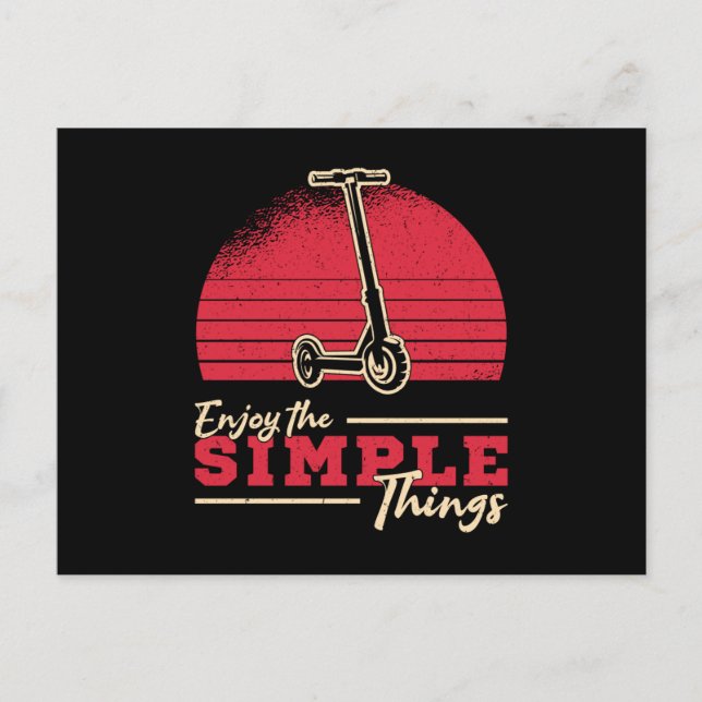 Scooter Driver Enjoy The Simple Things Stunt Retro Postcard (Front)