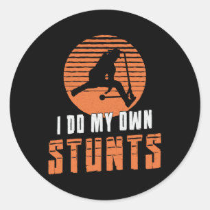 Scooter Driver I Do My Own Stunts Stunt Vintage Classic Round Sticker