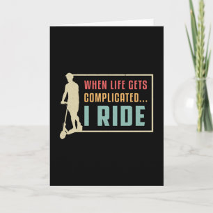 Scooter Driver I Ride Escooter Stunt Retro Vintage Card