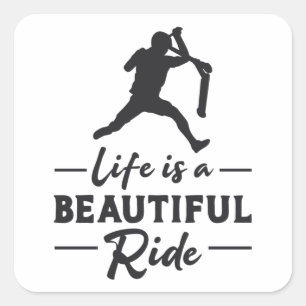 Scooter Driver Life Is A Beautiful Ride Retro Square Sticker