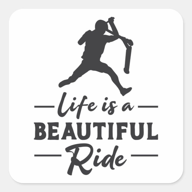Scooter Driver Life Is A Beautiful Ride Retro Square Sticker (Front)