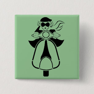 Scooter Girl 15 Cm Square Badge