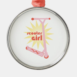 Scooter Girl Metal Tree Decoration