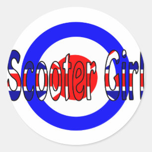 Scooter Girl Mod target Classic Round Sticker