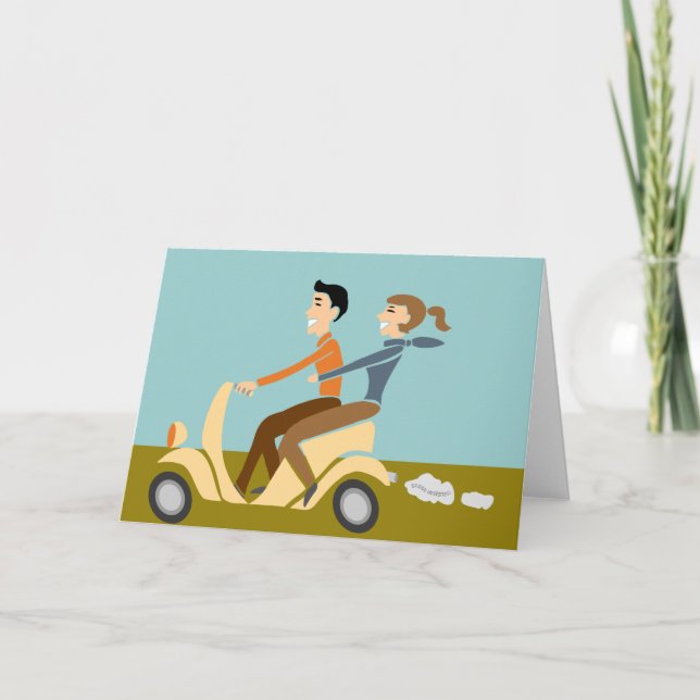 Scooter Lovin Couple Card (Front)