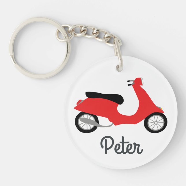 Scooter Moped Motorcycle CUSTOM   Key Ring (Front)