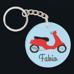 Scooter Moped Motorcycle CUSTOM  Key Ring<br><div class="desc">Customise this cute keychain with your own text,  your name or anything else you like. Get ready to hit the road with this fun design,  hand drawn by me for you! Check my shop for lots more matching items and more colours!</div>
