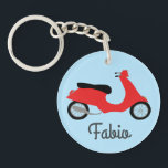 Scooter Moped Motorcycle CUSTOM  Key Ring<br><div class="desc">Customise this cute keychain with your own text,  your name or anything else you like. Get ready to hit the road with this fun design,  hand drawn by me for you! Check my shop for lots more matching items and more colours!</div>