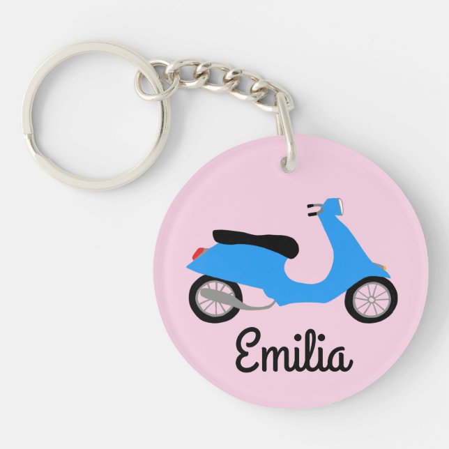 Scooter Moped Motorcycle CUSTOM Key Ring (Front)
