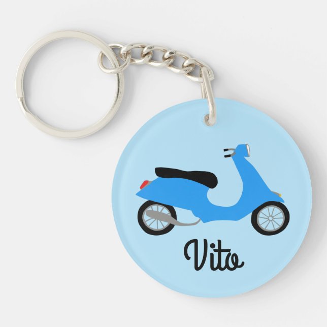Scooter Moped Motorcycle CUSTOM Key Ring (Front)