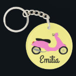 Scooter Moped Motorcycle CUSTOM Key Ring<br><div class="desc">Customise this cute keychain with your own text,  your name or anything else you like. Get ready to hit the road with this fun design,  hand drawn by me for you! Check my shop for lots more matching items and more colours!</div>
