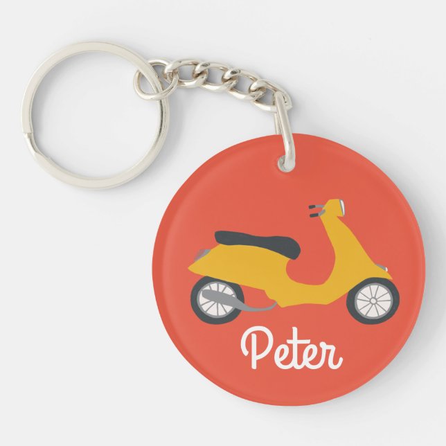 Scooter Moped Motorcycle CUSTOM    Key Ring (Front)