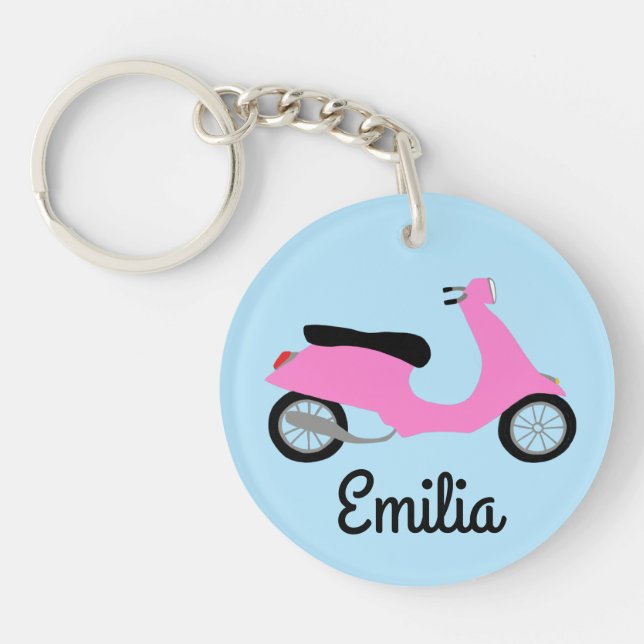 Scooter Moped Motorcycle CUSTOM Key Ring (Front)