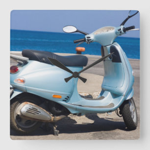 Scooter On The Beach Ephesus, Turkey Square Wall Clock