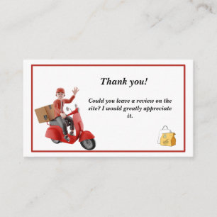 Scooter Red Delivery Driver Thank you Business Card