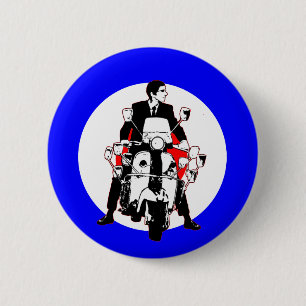 Scooter Rider on Target 6 Cm Round Badge