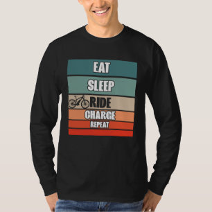 Scooter Rider Retro Eat Sleep Ride Charge Repeat T-Shirt
