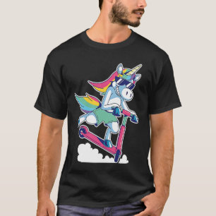 Scooter Riding Unicorn Mythical Creature Pegasus F T-Shirt