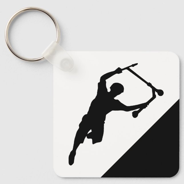 Scooter Sport Fitness Fun Silhouette Key Ring (Front)