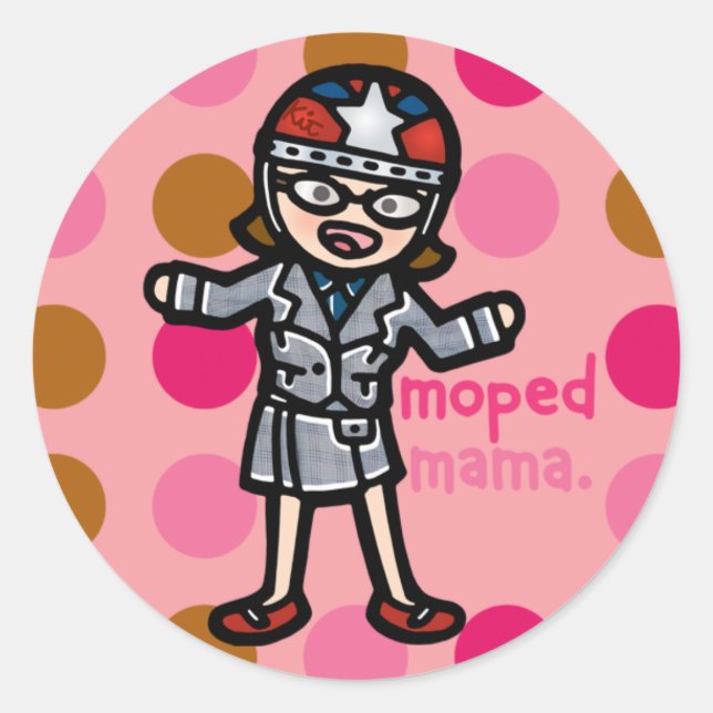 scooter sticker. classic round sticker (Front)