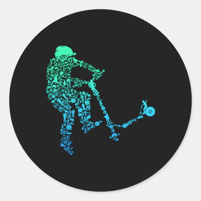 Scooter Stunt Style Scooter For Youth Classic Round Sticker (Front)