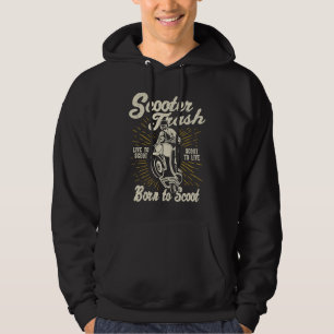 Scooter Trash Retro Distressed Style Scooter Humor Hoodie