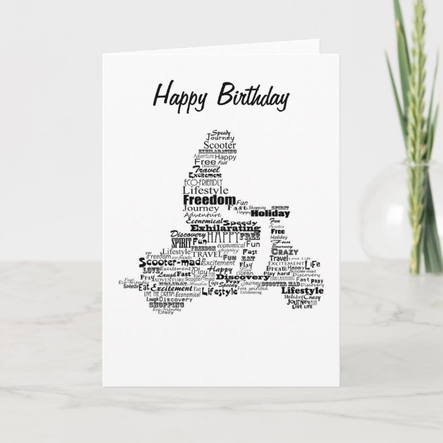 Scooter word collage Greeting card (Front)